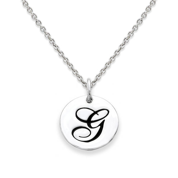 Sterling Silver 18-inch Initial G Pendant