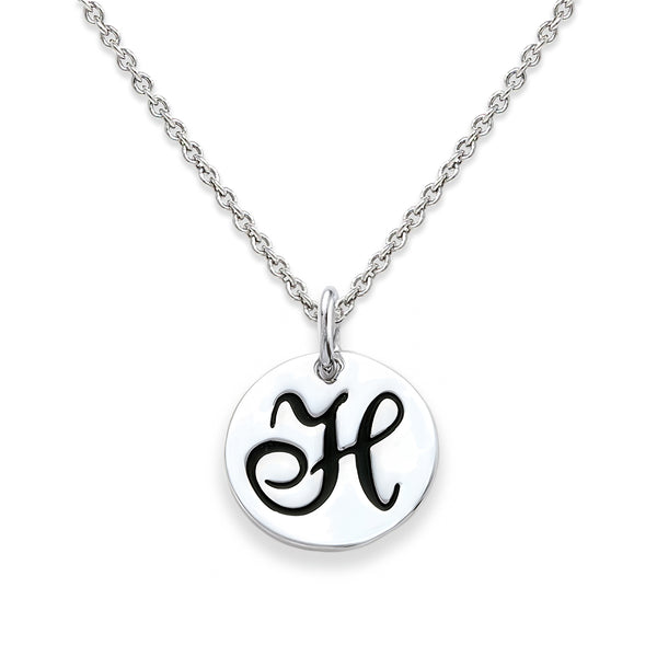 Sterling Silver 18-inch Initial H Pendant