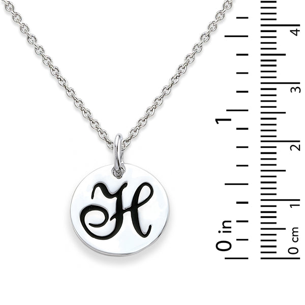 Sterling Silver 18-inch Initial H Pendant