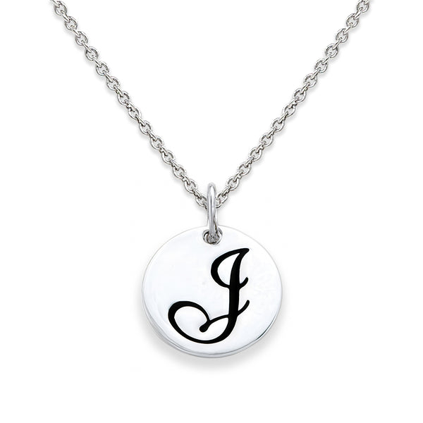 Sterling Silver 18-inch Initial J Pendant