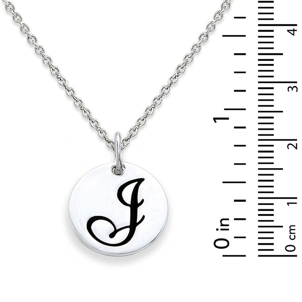Sterling Silver 18-inch Initial J Pendant