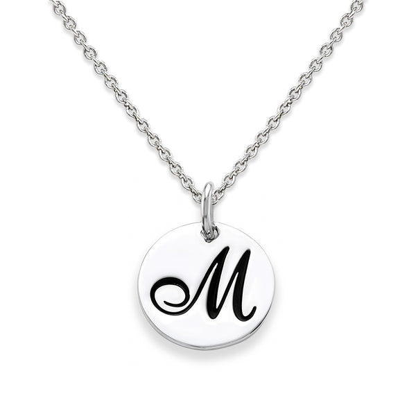 Sterling Silver 18-inch Initial M Pendant