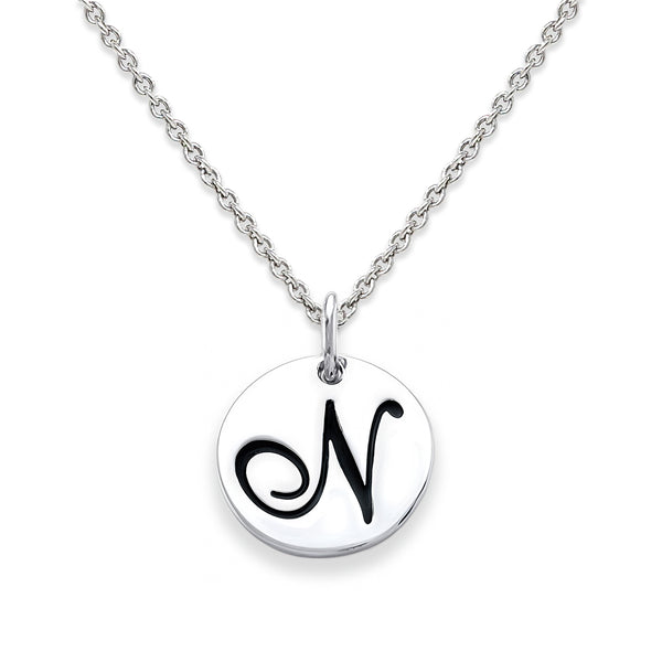 Sterling Silver 18-inch Initial N Pendant