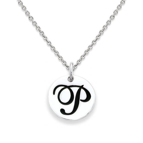 Sterling Silver 18-inch Initial P Pendant