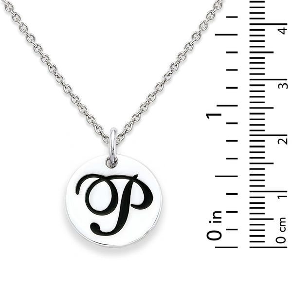 Sterling Silver 18-inch Initial P Pendant