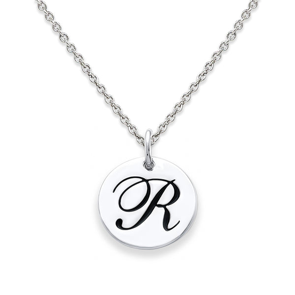 Sterling Silver 18-inch Initial R Pendant