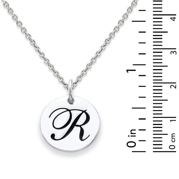 Sterling Silver 18-inch Initial R Pendant