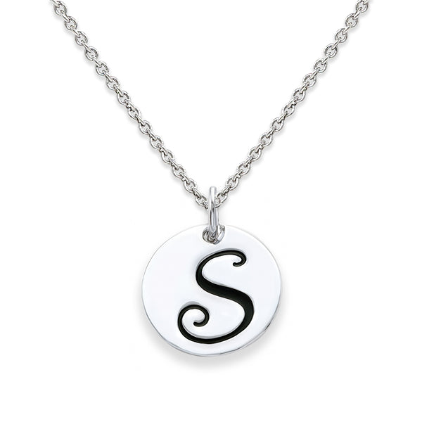 Sterling Silver 18-inch Initial S Pendant