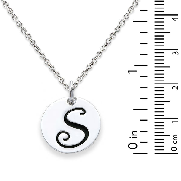 Sterling Silver 18-inch Initial S Pendant