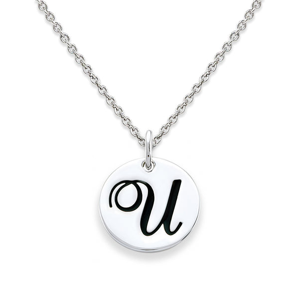 Sterling Silver 18-inch Initial U Pendant