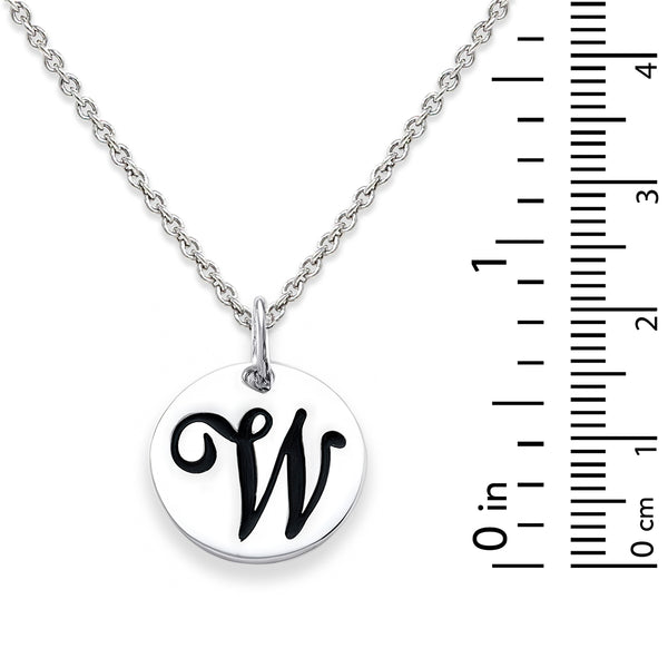 Sterling Silver 18-inch Initial W Pendant