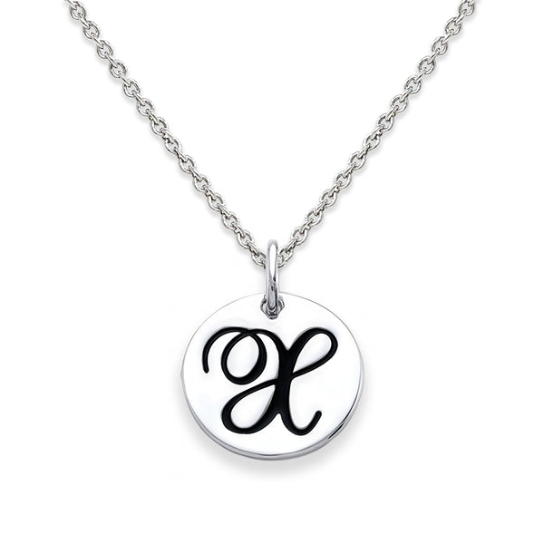Sterling Silver 18-inch Initial X Pendant
