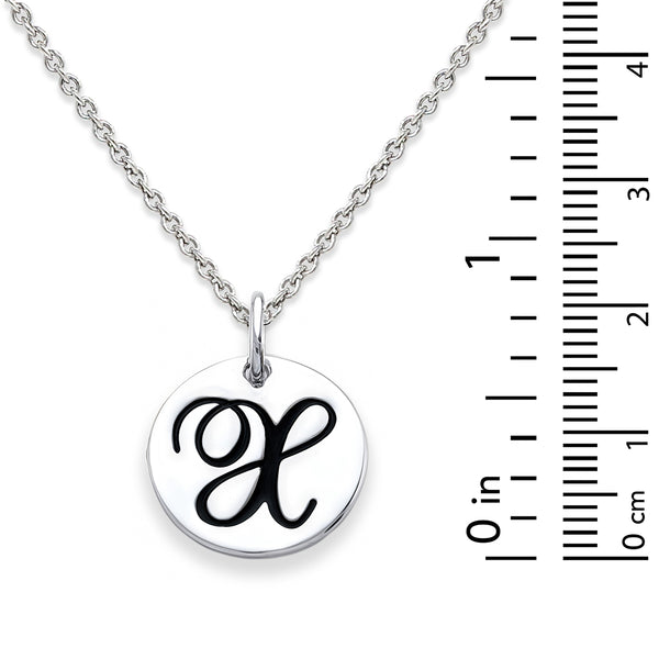 Sterling Silver 18-inch Initial X Pendant