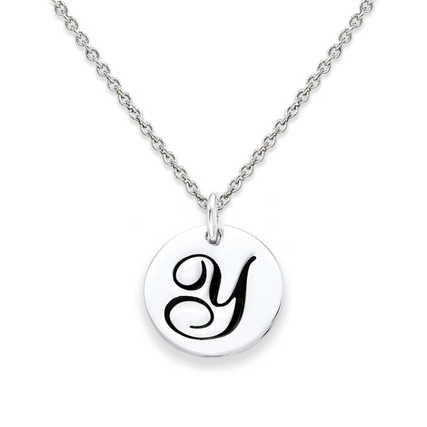 Sterling Silver 18-inch Initial Y Pendant