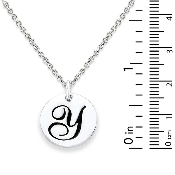 Sterling Silver 18-inch Initial Y Pendant