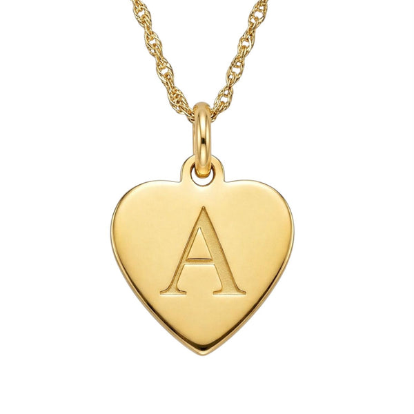 14KT Yellow Gold Plated Sterling Silver 18-inch Pendant. 14MM Initial A