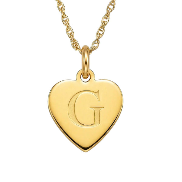 14KT Yellow Gold Plated Sterling Silver 18-inch Pendant. 14MM Initial G