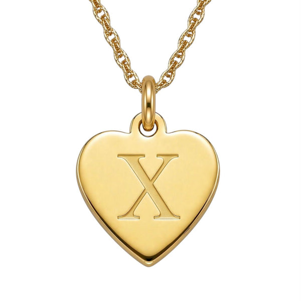 14KT Yellow Gold Plated Sterling Silver 18-inch Pendant. 14MM Initial X