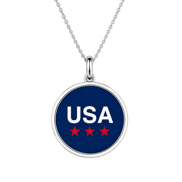 Sterling Silver 18-inch USA Pendant