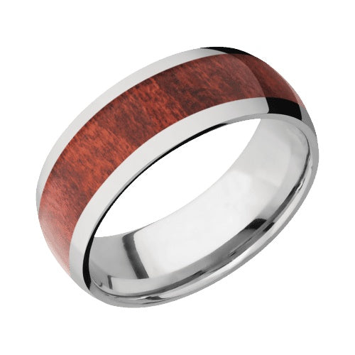 Lashbrook Titanium Band with Polished Finish and Red Heart Inlay