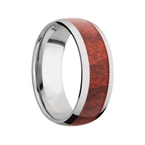 Lashbrook Titanium Band with Polished Finish and Red Heart Inlay