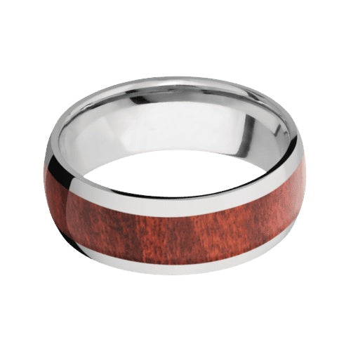 Lashbrook Titanium Band with Polished Finish and Red Heart Inlay