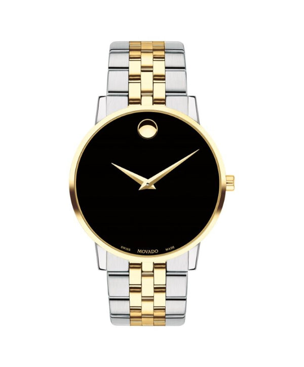 Movado Museum Classic with Black Dial and Two-Tone Stainless Steel Bracelet. 0607200