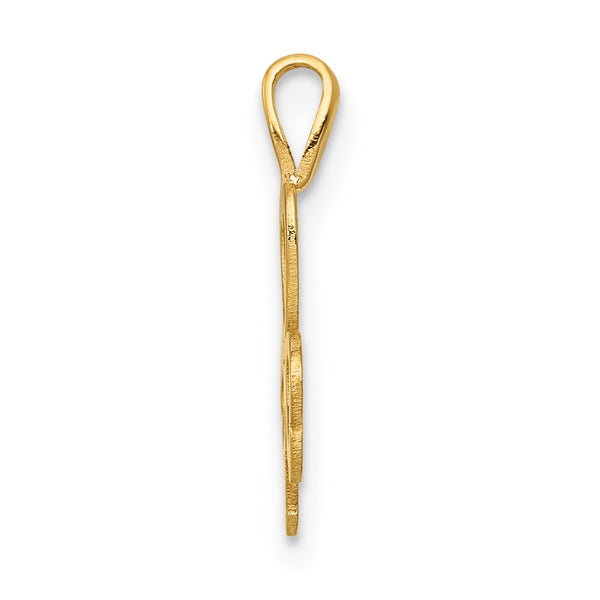 14KT Yellow Gold 15X10MM Clover Pendant. Chain Not Included