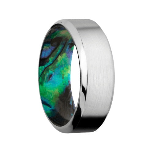 Lashbrook Cobalt Chrome Band with Satin Polished Finish and Abalone