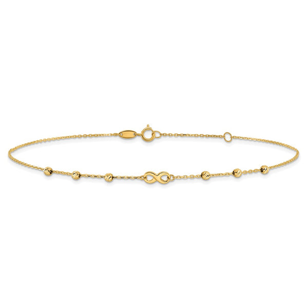14KT Yellow Gold 11-inch Infinity Anklet