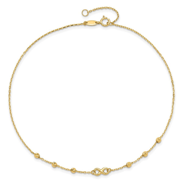 14KT Yellow Gold 11-inch Infinity Anklet