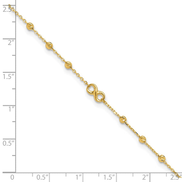 14KT Yellow Gold 11-inch Infinity Anklet