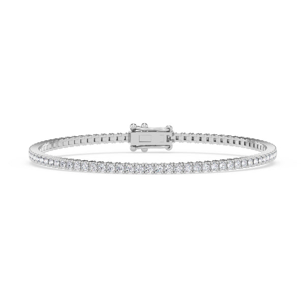Iva 2 CTW Lab Grown Round Diamond Tennis Bracelet 14KT White Gold Vermeil