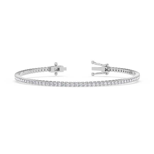 Iva 2 CTW Lab Grown Round Diamond Tennis Bracelet 14KT White Gold Vermeil
