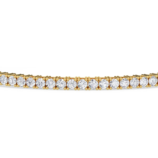 Iva 3 CTW Lab Grown Round Diamond Tennis Bracelet 14KT Yellow Gold Vermeil