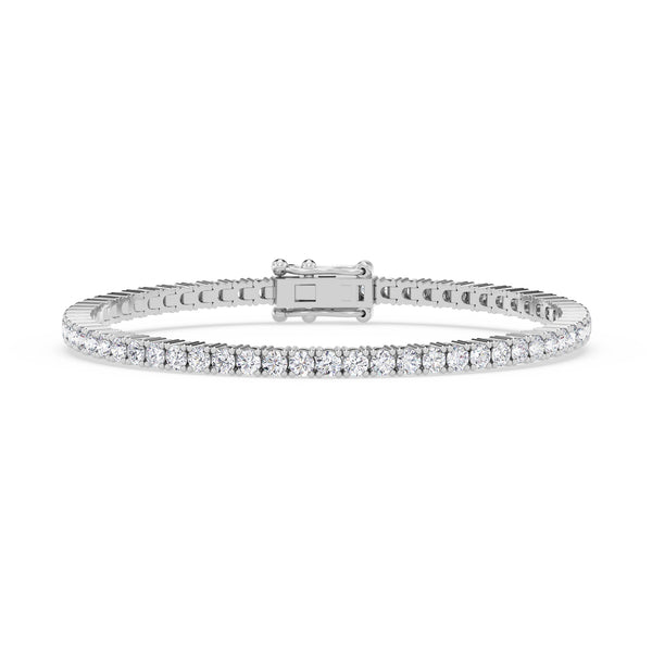 Iva 4 CTW Lab Grown Round Diamond Tennis Bracelet 14KT White Gold Vermeil