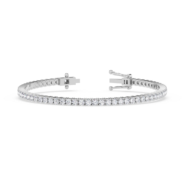 Iva 4 CTW Lab Grown Round Diamond Tennis Bracelet 14KT White Gold Vermeil