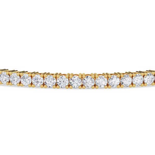 Iva 5 CTW Lab Grown Round Diamond Tennis Bracelet 14KT Yellow Gold Vermeil