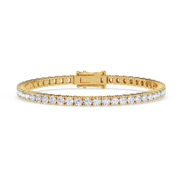 Iva 7 CTW Lab Grown Round Diamond Tennis Bracelet 14KT Yellow Gold Vermeil