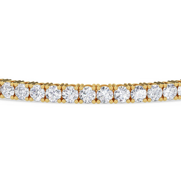Iva 7 CTW Lab Grown Round Diamond Tennis Bracelet 14KT Yellow Gold Vermeil