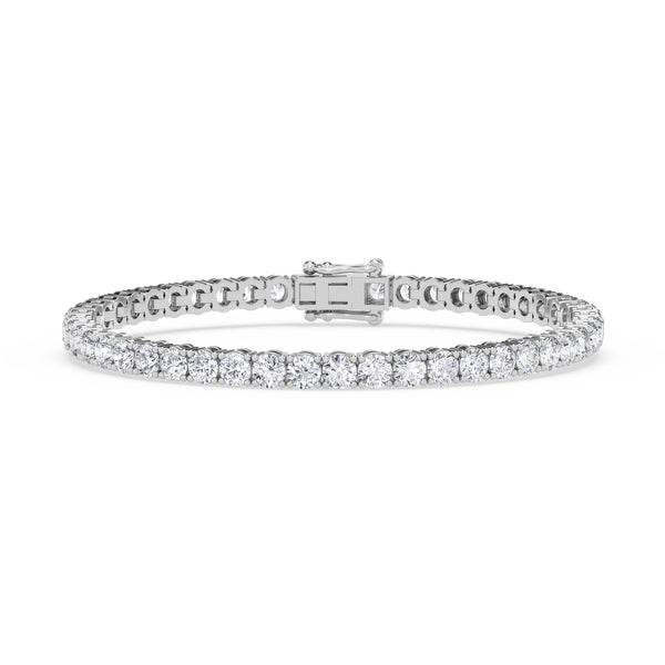 Iva 8 CTW Lab Grown Round Diamond Tennis Bracelet 14KT White Gold Vermeil