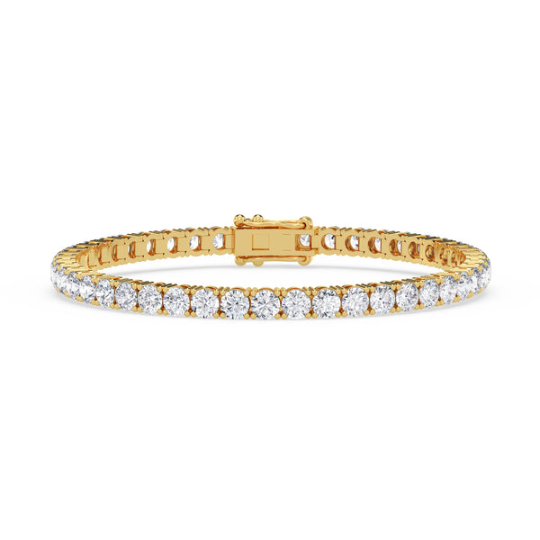 Iva 9 CTW Lab Grown Round Diamond Tennis Bracelet 14KT Yellow Gold Vermeil