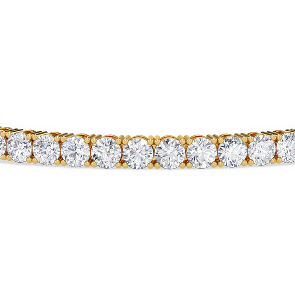 Iva 9 CTW Lab Grown Round Diamond Tennis Bracelet 14KT Yellow Gold Vermeil