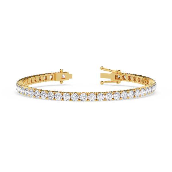 Iva 9 CTW Lab Grown Round Diamond Tennis Bracelet 14KT Yellow Gold Vermeil