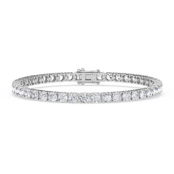 Iva 10 CTW Lab Grown Round Diamond Tennis Bracelet 14KT White Gold Vermeil
