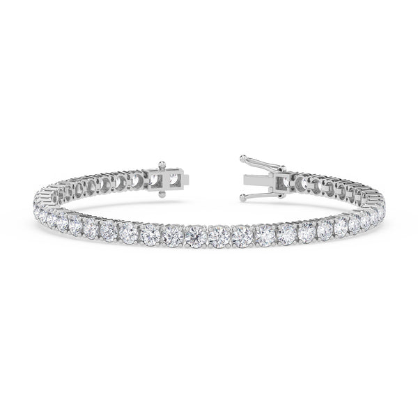 Iva 10 CTW Lab Grown Round Diamond Tennis Bracelet 14KT White Gold Vermeil