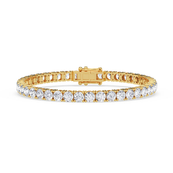 Iva 11 CTW Lab Grown Round Diamond Tennis Bracelet 14KT Yellow Gold Vermeil