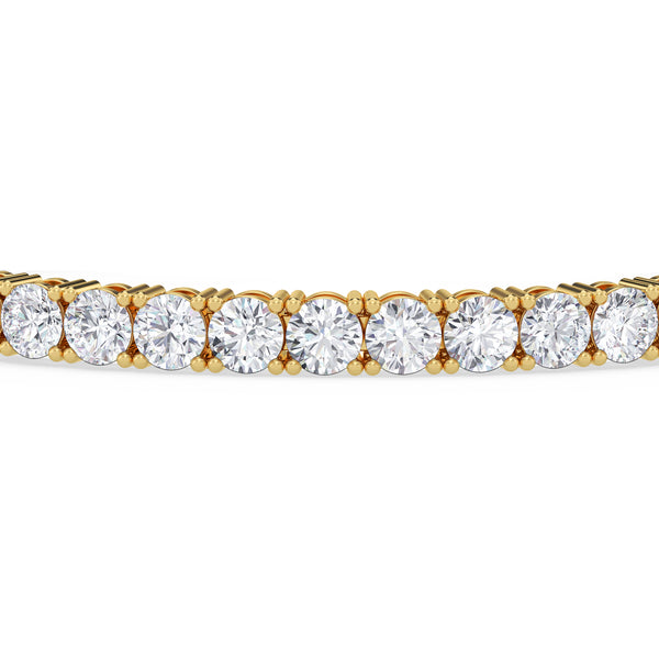 Iva 11 CTW Lab Grown Round Diamond Tennis Bracelet 14KT Yellow Gold Vermeil