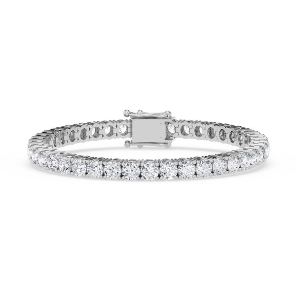 Iva 12 CTW Lab Grown Round Diamond Tennis Bracelet 14KT White Gold Vermeil