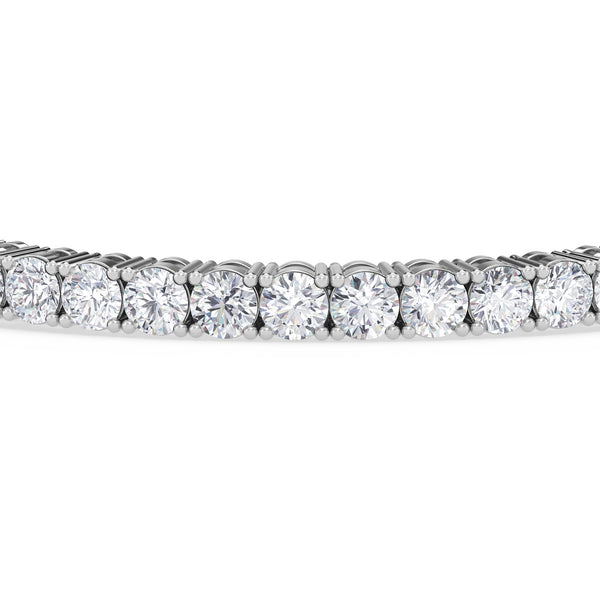 Iva 12 CTW Lab Grown Round Diamond Tennis Bracelet 14KT White Gold Vermeil